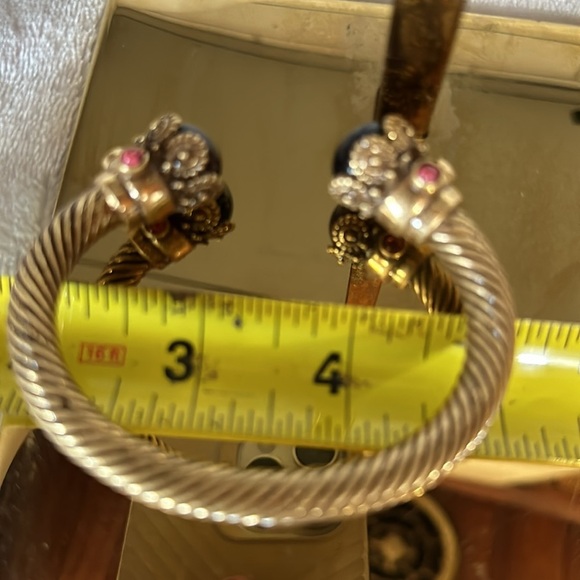 18k gold plated stainless steel twisted cable bracelet   New - Picture 3 of 5